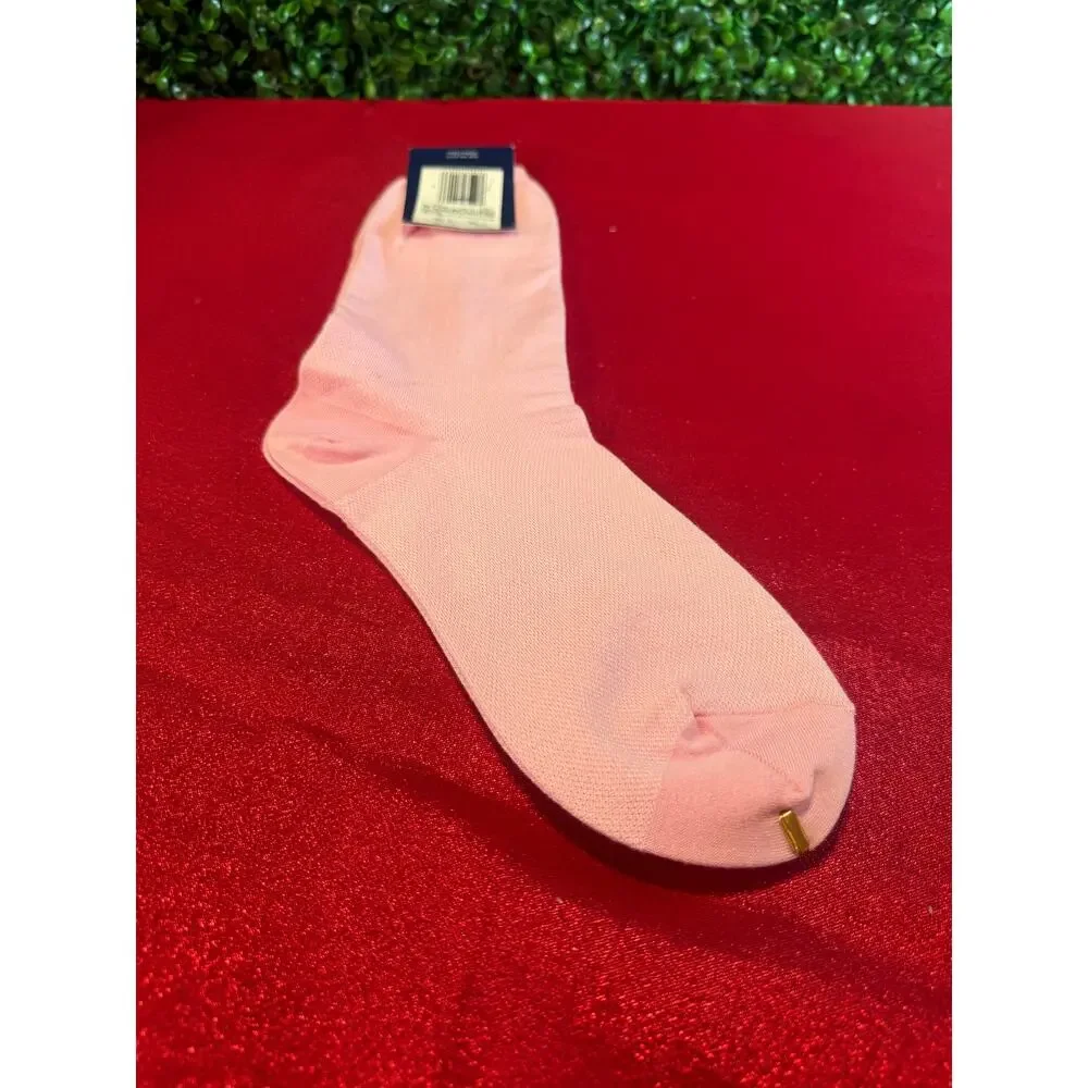 New Polo Ralph Lauren Socks Womens Light Pink Ankle Standard Knit Korea Vtg